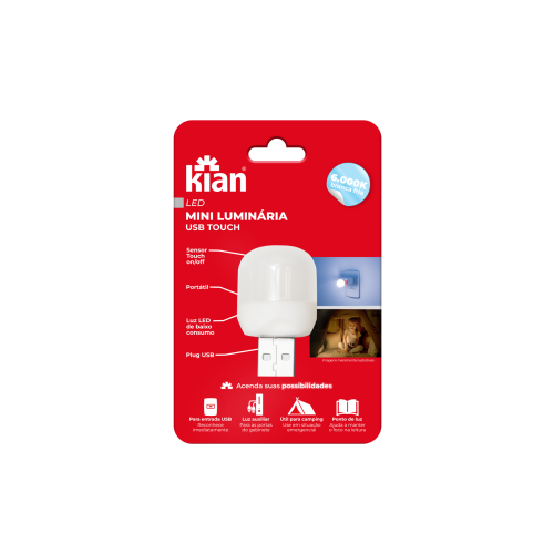 LED Mini luminária USB touch